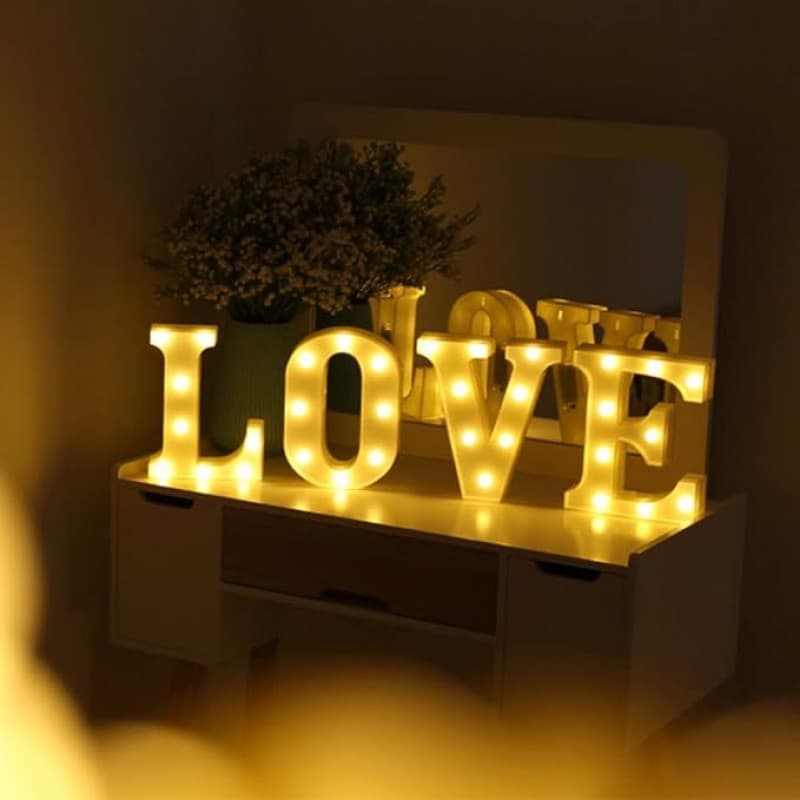 LOVE Leuchtschilder 22 cm LED Deko Buchstaben Leuchtschild Love Hochzeitsdeko Schild batteriebetrieb – 3
