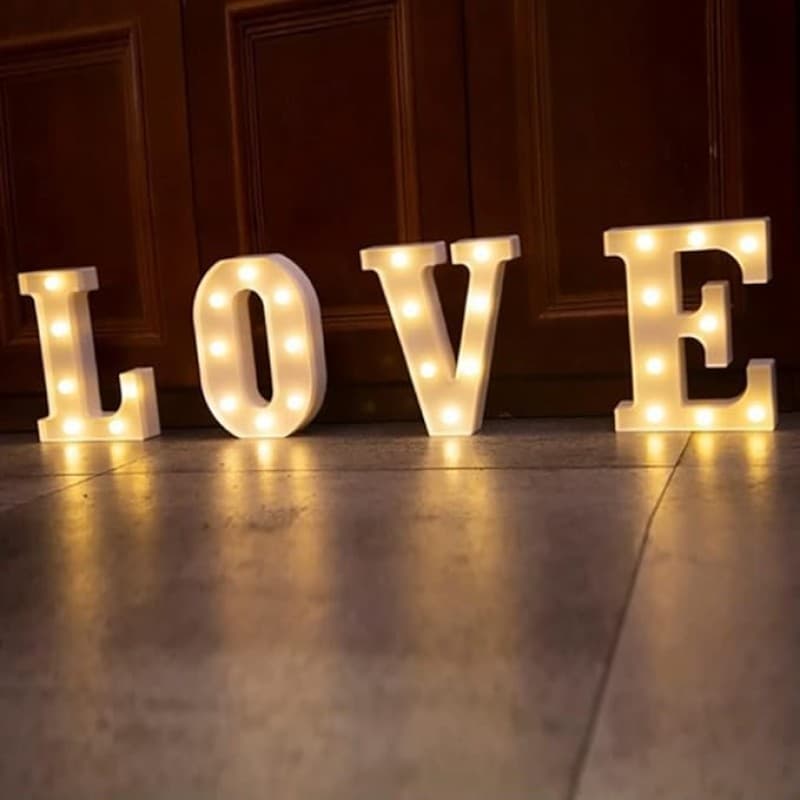 LOVE Leuchtschilder 22 cm LED Deko Buchstaben Leuchtschild Love Hochzeitsdeko Schild batteriebetrieb – 4