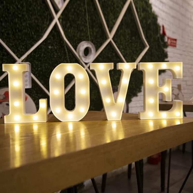 LOVE Leuchtschilder 22 cm LED Deko Buchstaben Leuchtschild Love Hochzeitsdeko Schild batteriebetrieb – 2