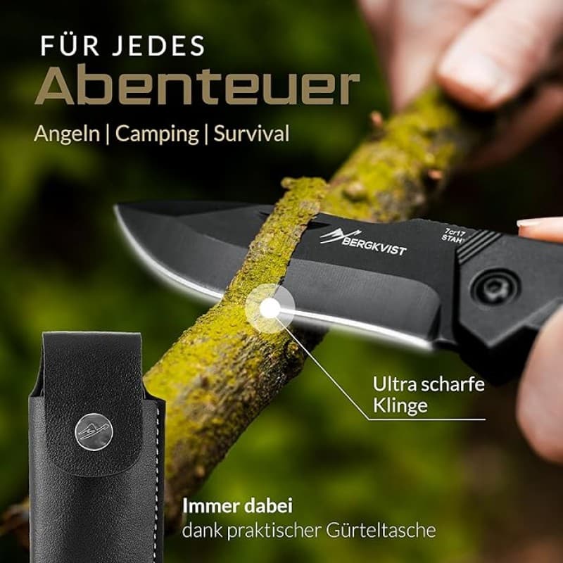 Campingmesser Jagdmesser Klappmesser Zweihandmesser scharfes Messer Outdoor mit Edelstahlklinge – 4