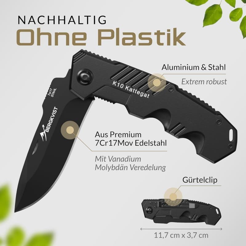 Campingmesser Jagdmesser Klappmesser Zweihandmesser scharfes Messer Outdoor mit Edelstahlklinge – 5