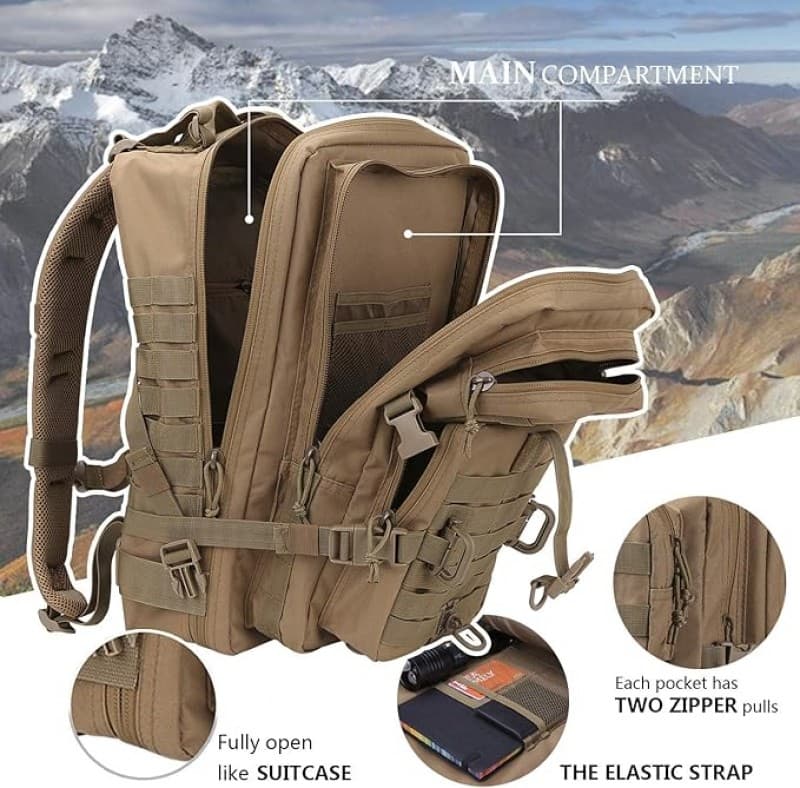 Trekkingrucksack 40 L Militärischer Taktischer Rucksack US Cooper Rucksack Army Assault Pack 3-Tage – 4