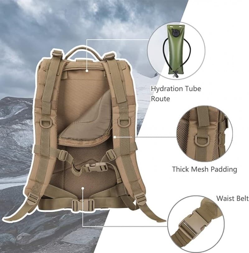 Trekkingrucksack 40 L Militärischer Taktischer Rucksack US Cooper Rucksack Army Assault Pack 3-Tage – 5