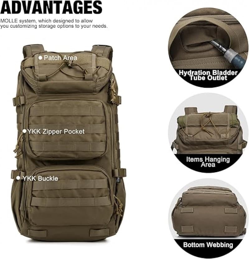 Militärrucksack taktisch 28 L Molle System Wanderrucksack Outdoor Wandern Bergsteigen und Reisesport – 3
