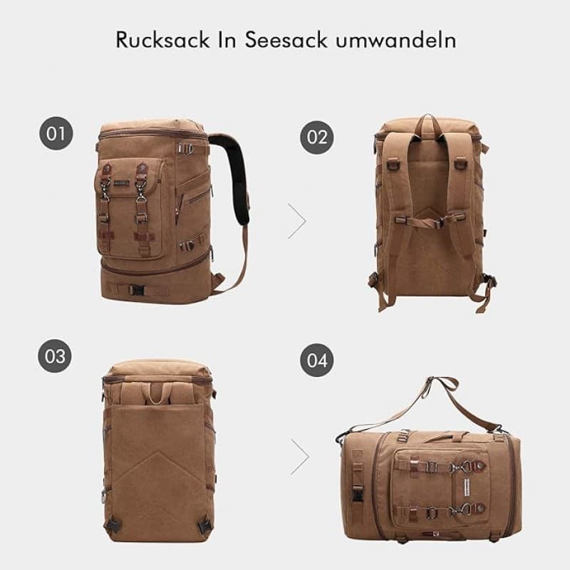 Reiserucksack Rucksack großer umwandelbare Reisetasche Laptoprucksack Wanderrucksack – 4