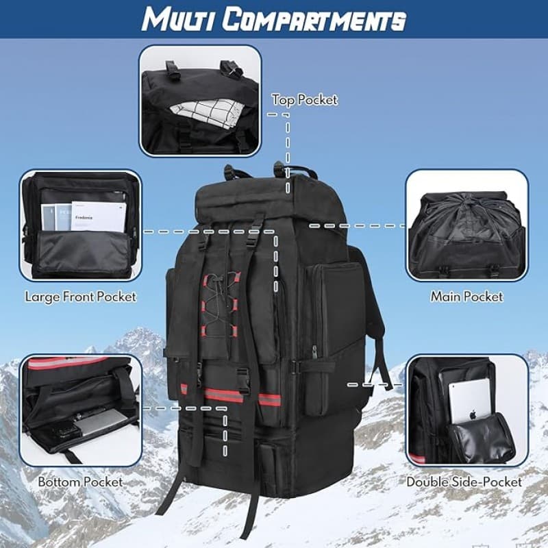 Campingrucksack 130 L Wanderrucksack Reiserucksack gr Trekkingrucksack mit Reflektorstreifen Outdoor – 4
