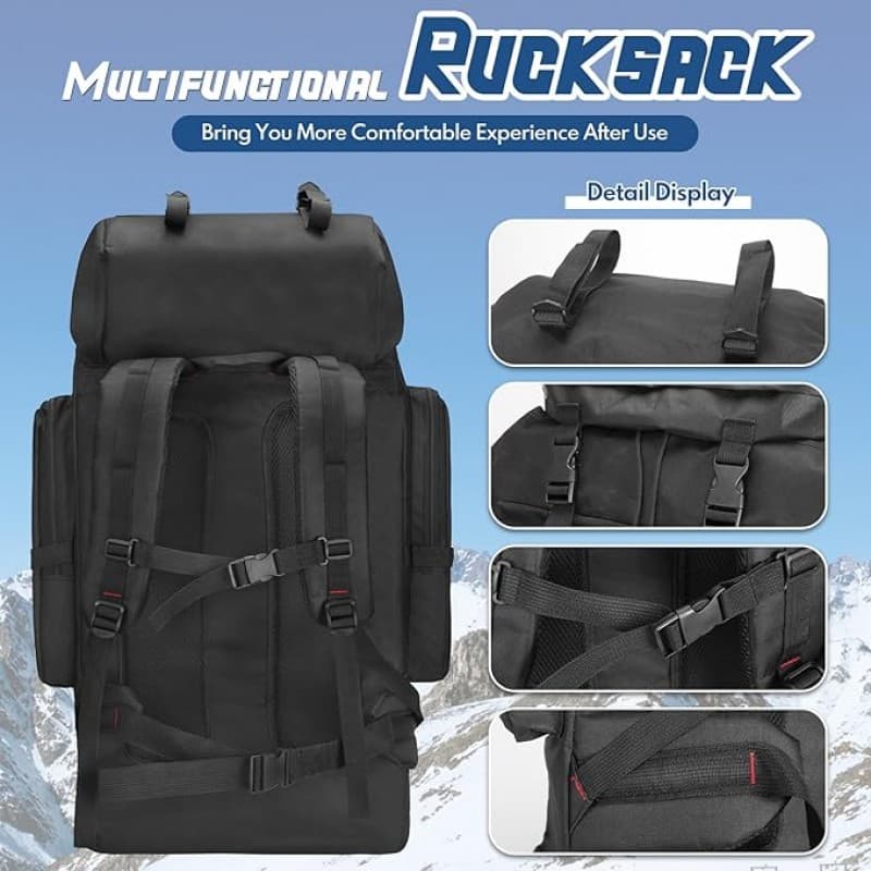 Campingrucksack 130 L Wanderrucksack Reiserucksack gr Trekkingrucksack mit Reflektorstreifen Outdoor – 5