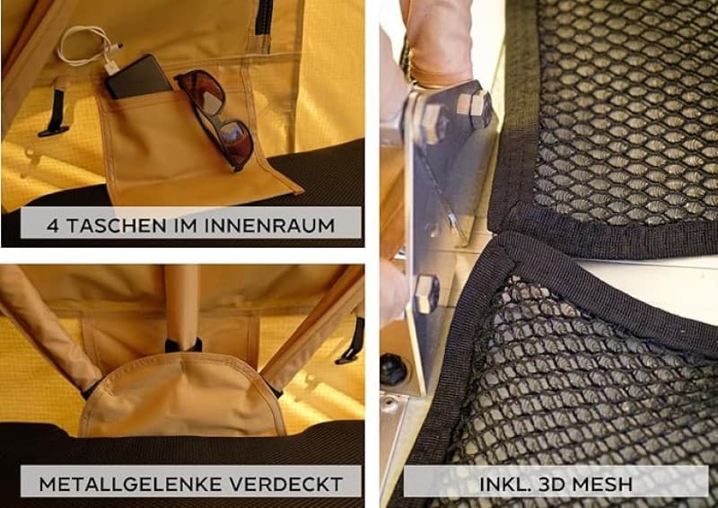 Autodachzelt mit Matratze 60 mm 10 mm 3D Mesh Teleskopleiter für Autos mit Markise – 5