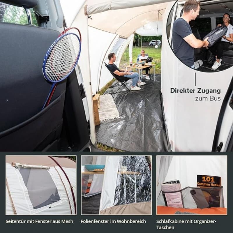 Busvorzelt Buszelt Bullizelt Minivanzelt Vorzelt Urlaub Campingzelt Winterzelt Camper Tramp – 5
