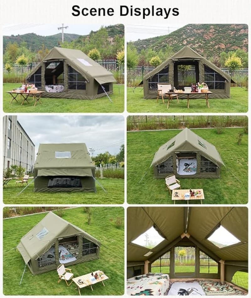 Sportzelt aufblasbares Zelt Campingzelt wasserdichtes Hauszelt Stehhöhenhaus Luxus-Wohnzelt Camping – 4