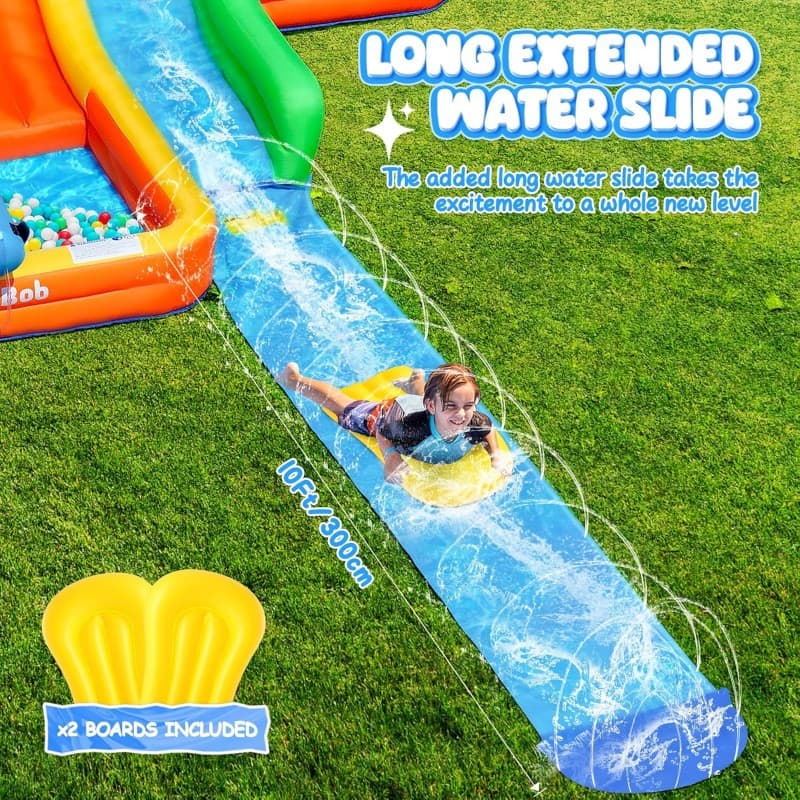 Hüpfburg mit Wasserrutsche Wasserpark 377 x 364 x 215 Gebläse Kinder-Hüpfburg mit erweiterter Splash – 3