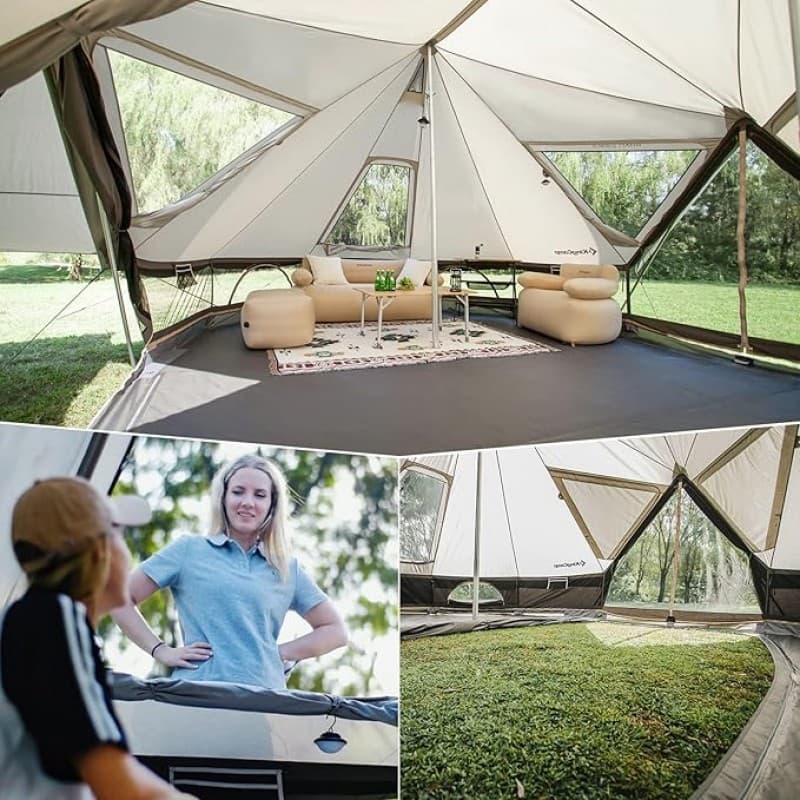 Glockenzelt Campingzelt Glampingzelt Festivalzelt 970 x 520 x 350 für 6-12 Personen reine Baumwolle – 3