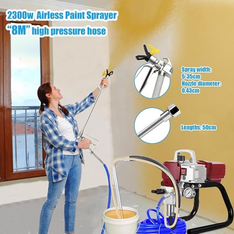 Spritzpistole Airless-Hochdrucksprühgerät Wandfarbsprühgerät Spitzgerät Sprühgerät 2300 W – 5