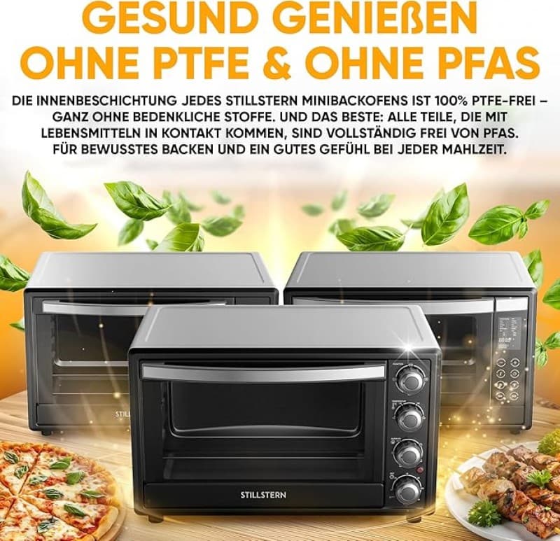 Minibackofen Hähnchengrill Drehspieß Toaster Grill Pizzaofen mit Umluft 60L Antihaftbeschichtung Air – 2