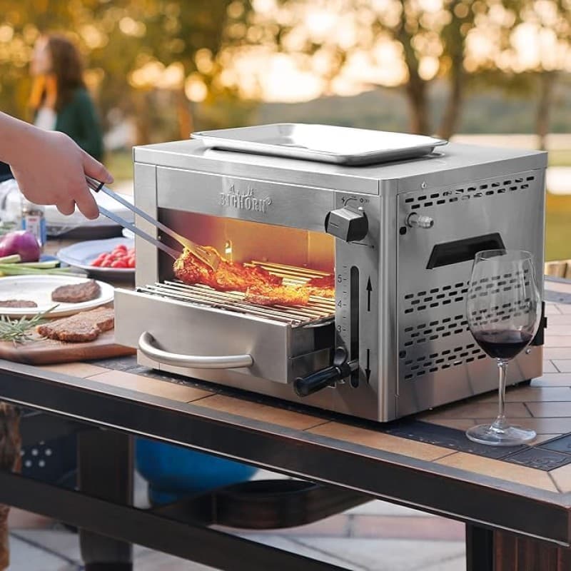Steakgrill Infrarot tragbarer Gasgrill 870°C perfekt für Steak Picknick BBQ 33 x 45 x 30 cm – 3