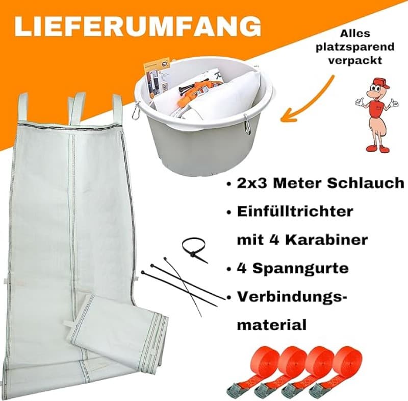 Schuttrutsche Bauschuttrutsche Bauschuttentsorgung 6 m flexibel 2x3m Schläuche hohe Standfestigkeit – 5