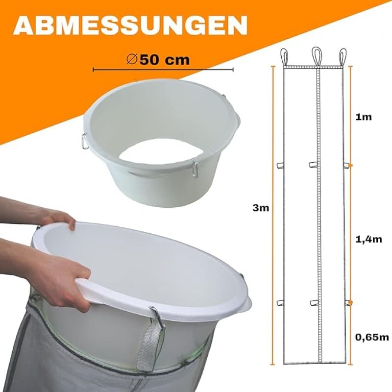 Bauschuttrutsche Schuttrutsche Bauschuttentsorgung 9 m flexibel 3 x 3 m Schläuche – 2