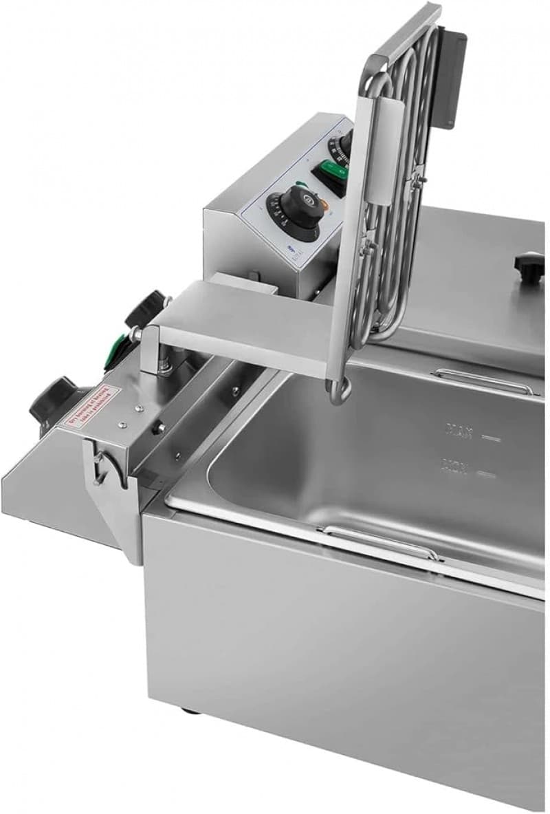 Doppelfritteuse Fritteuse 2 x 3200 Watt 2 x 10 Liter 50 – 200°C Kaltzonen mit Timer bis 60 Minuten – 5