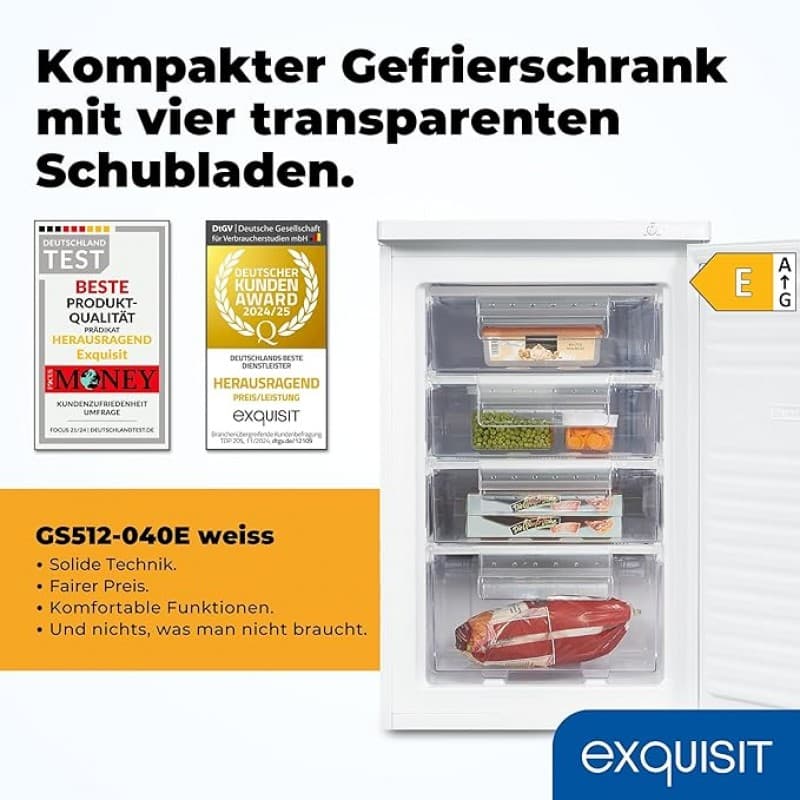 Gefrierschrank Tiefkühlschrank Tiefkühltruhe 91 l minus -18°C mit 4 Schubladen 4 Sterne-Gefrierfach – 2