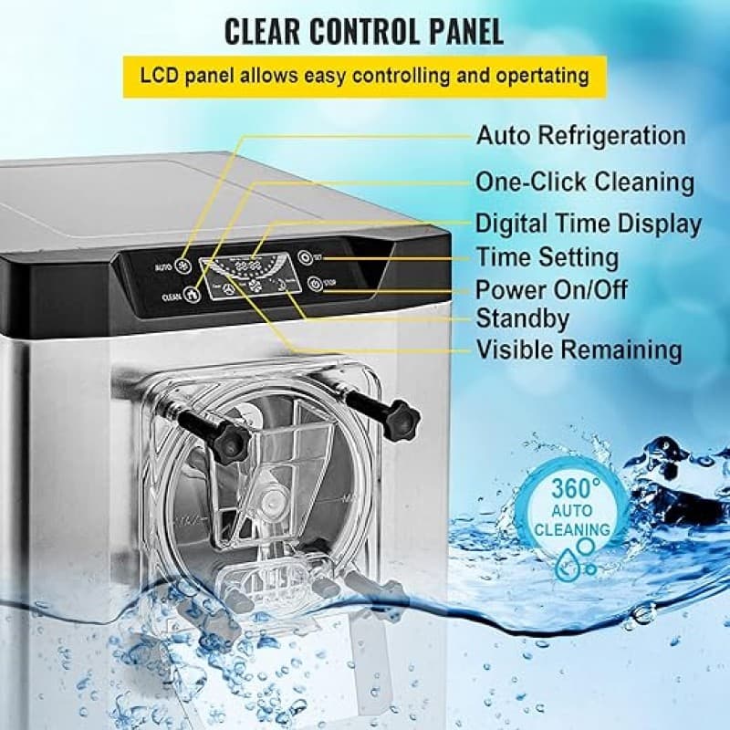 Harteismaschine kommerziell Eismaschine Streicheis 16-20 L/h Eiscreme 1400 W mit intelligentem LCD – 5