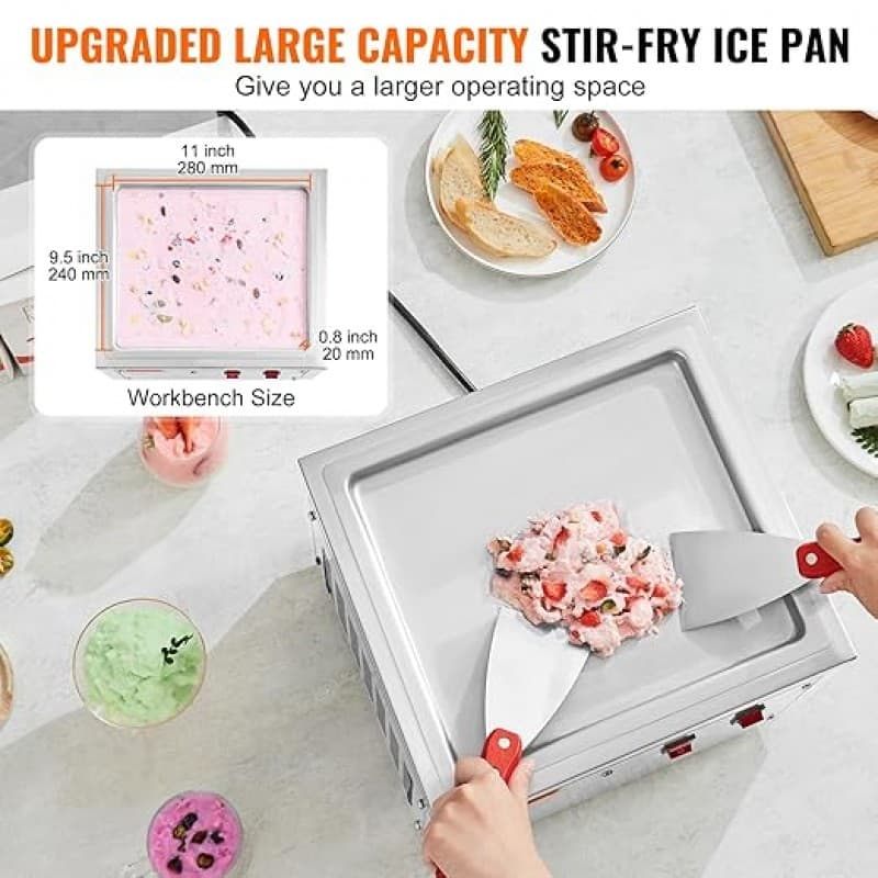 Eisrollenmaschine zum Frittieren von Eisrollen 28 x 24 x 2 cm Pfanne zum Frittieren von Eiscreme Eis – 4