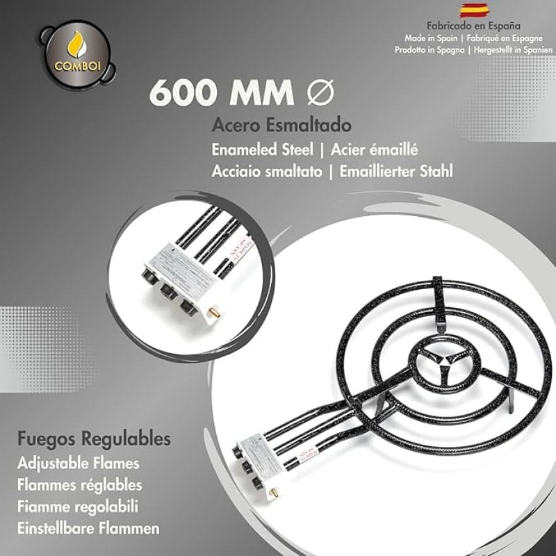 Paella-Set Paella-Brenner-Set Butangas 70 cm Paella-Pfanne 90 cm Gasregler Schlauchhalterung – 2