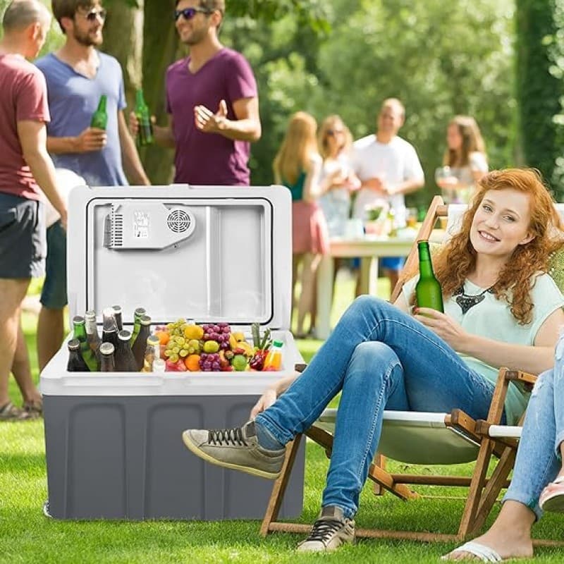 Kühlbox 48 L mit Rollen tragbarer Mini Kühlschrank 12V 220V thermoelektrische Kühlbox kühlen+wärmen – 2