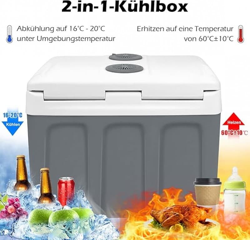 Kühlbox 48 L mit Rollen tragbarer Mini Kühlschrank 12V 220V thermoelektrische Kühlbox kühlen+wärmen – 4