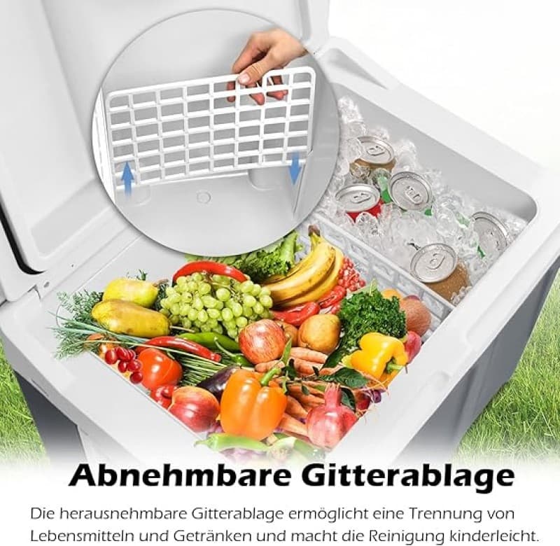 Kühlbox 48 L mit Rollen tragbarer Mini Kühlschrank 12V 220V thermoelektrische Kühlbox kühlen+wärmen – 5