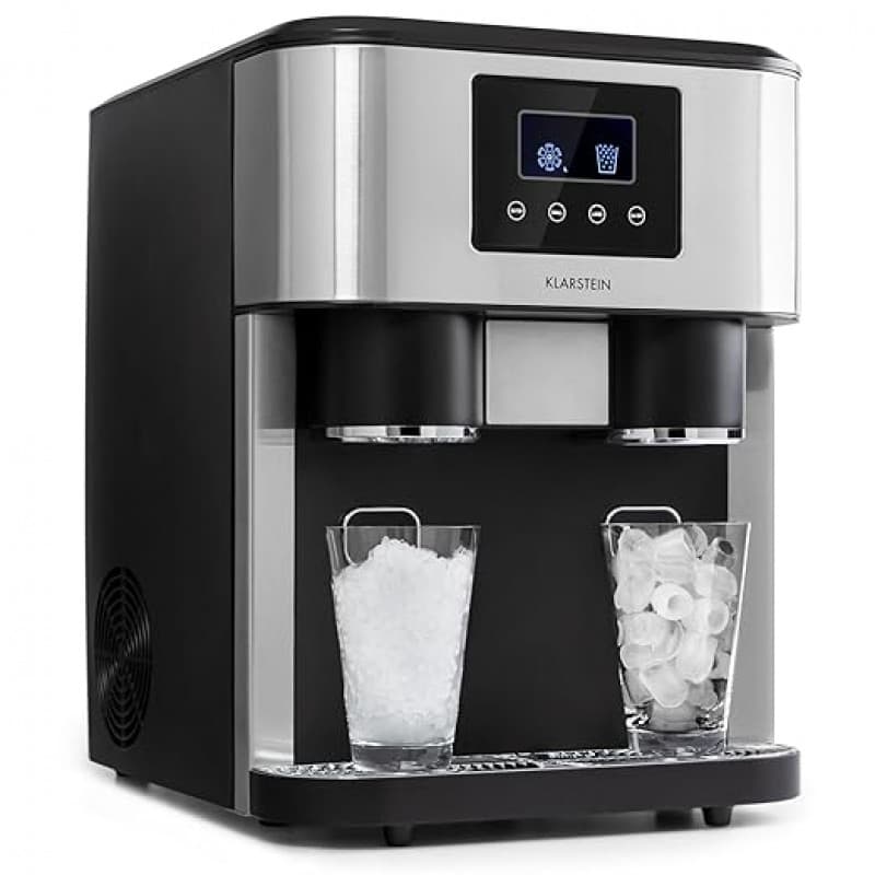 Eiswürfel-Maschine Mini-Eiswürfelmaschine 1,8 L Eiswürfelbereiter Crushed Ice und Bullet Ice