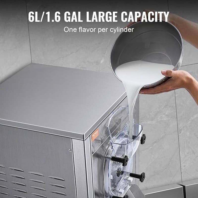Gewerbliche Eismaschine Eisbereiter 18 l/h Harteismaschine mit Rädern 6 l Edelstahlzylinder LED – 5