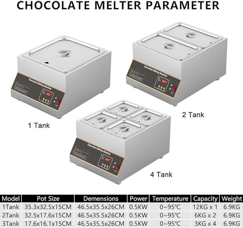 Schokoladenmischer elektrischer Schokoladenschmelzmixer Temperiermaschine Schokoladenschmelze 35–55 – 3
