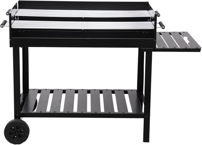 Holzkohlegrill klein Outdoor-Grill mit Rollen Holzkohlegrillwagen höhenverstellbar ca. 77 – 88 cm – 4