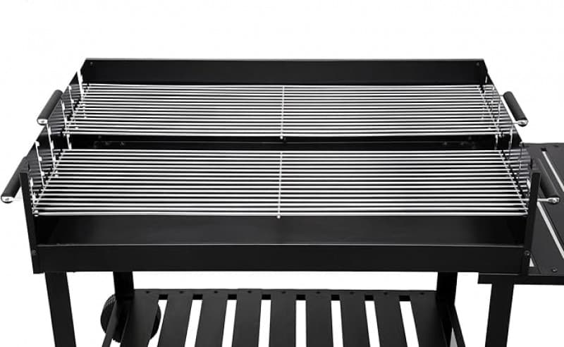 Holzkohlegrill klein Outdoor-Grill mit Rollen Holzkohlegrillwagen höhenverstellbar ca. 77 – 88 cm – 5