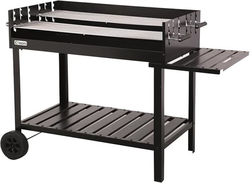Holzkohlegrill klein Outdoor-Grill mit Rollen Holzkohlegrillwagen höhenverstellbar ca. 77 – 88 cm – 2