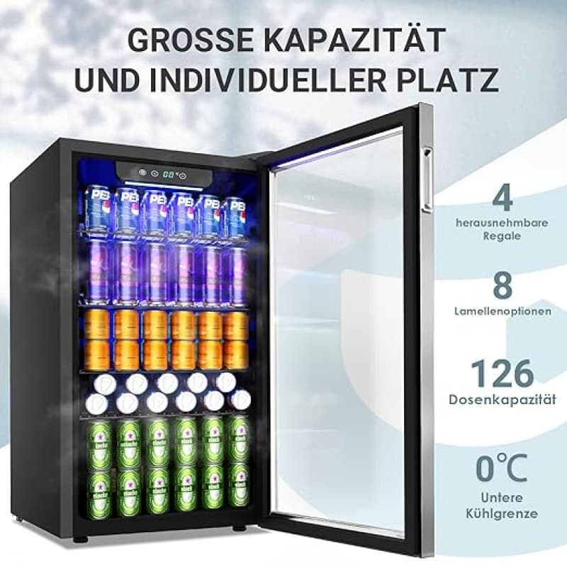Getränkeschrank Getränkekühlschrank Mini-Kühlschrank Kühlschrank Getränkekühler Minikühlschrank 90 L – 2