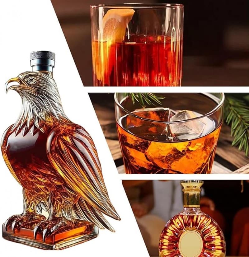 Whiskyflasche Adler Eagle Whisky-Dekanter Tischdekor Dekoration Whisky Eagle Glas-Dekanter Präsent – 4