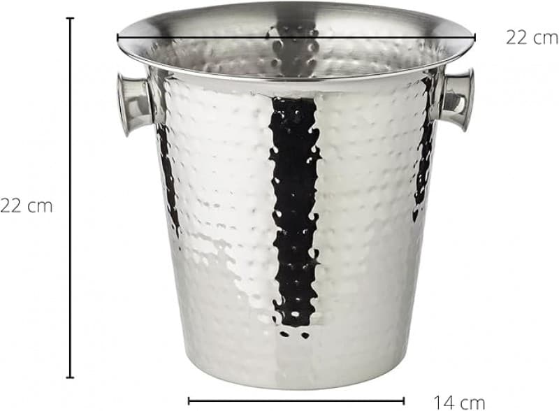 Sektkühler Flaschenkühler Weinkühler Getränkekühler Eiskübel Eiswürfelbehälter Höhe 23 cm – 3