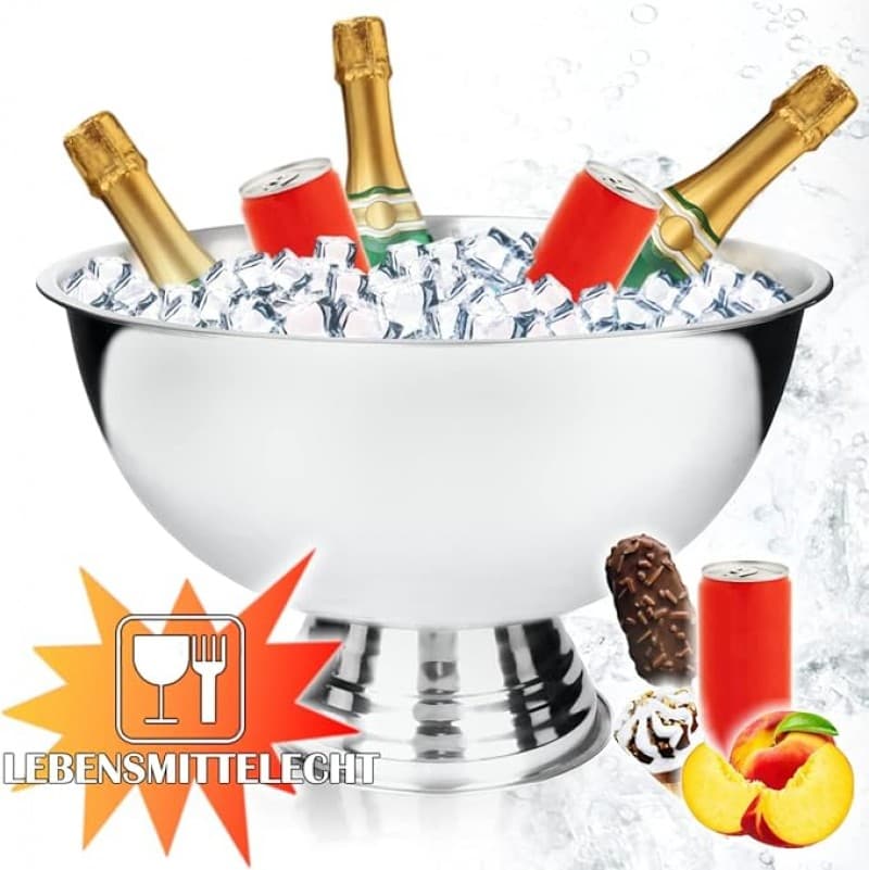 Sektschale Champagnerkühler Früchtekühler Edelstahlschale Getränkekühler Sektkühler Weinkühler