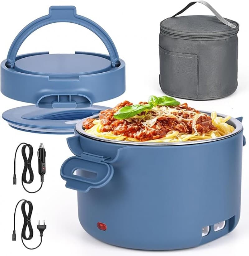 Thermobehälter 1000 ml elektrische Lunchbox Speisenwärmer Warmhaltebehälter Auto 3 in 1 (12V/24V/220
