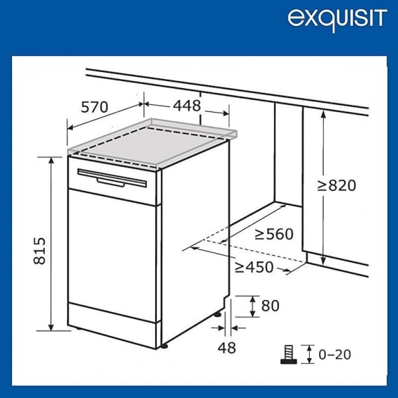 Geschirrspüler Spülmaschine Geschirrspülmaschine 45 cm 9 Maßgedecke 9 Liter Startzeitvorwahl Power+ – 3