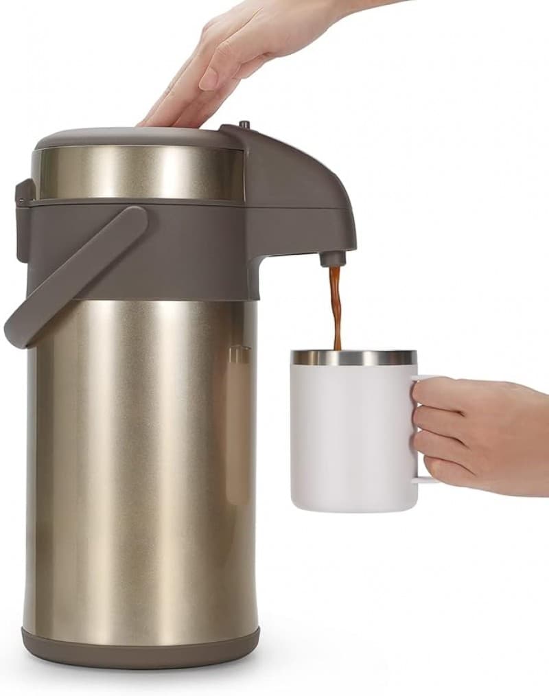 Pumpkanne 4l Thermoskannen Kaffeespender Kanne Kaffeekanne 4,0 Liter Edelstahl doppelwandige – 2