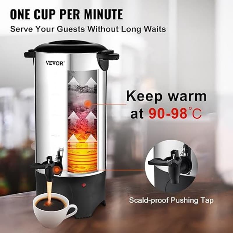 Heißgetränkespender Kaffee-Heißwasserspender Warmhaltebehälter Safteimer Glühweinkessel Glühweinkoch – 5