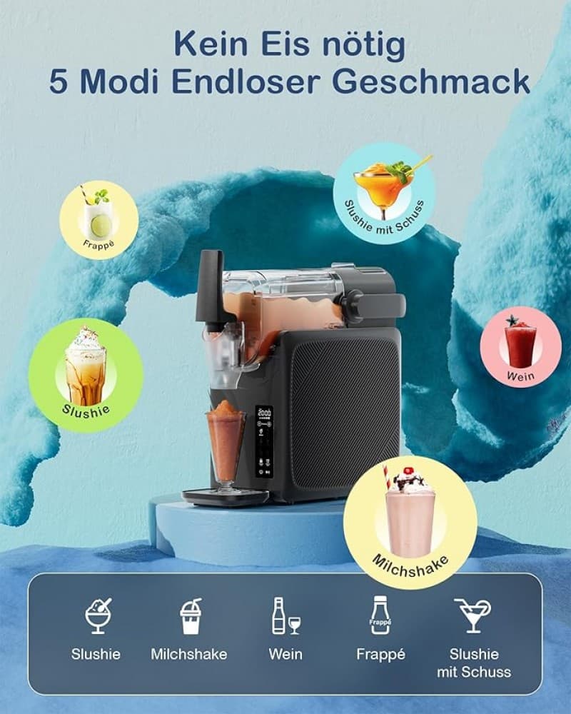 Slushie-Maschine 24-Stunden-Timer Selbstreinigung Kindersicherung 5 Programme Slushie Cocktail Milch – 4