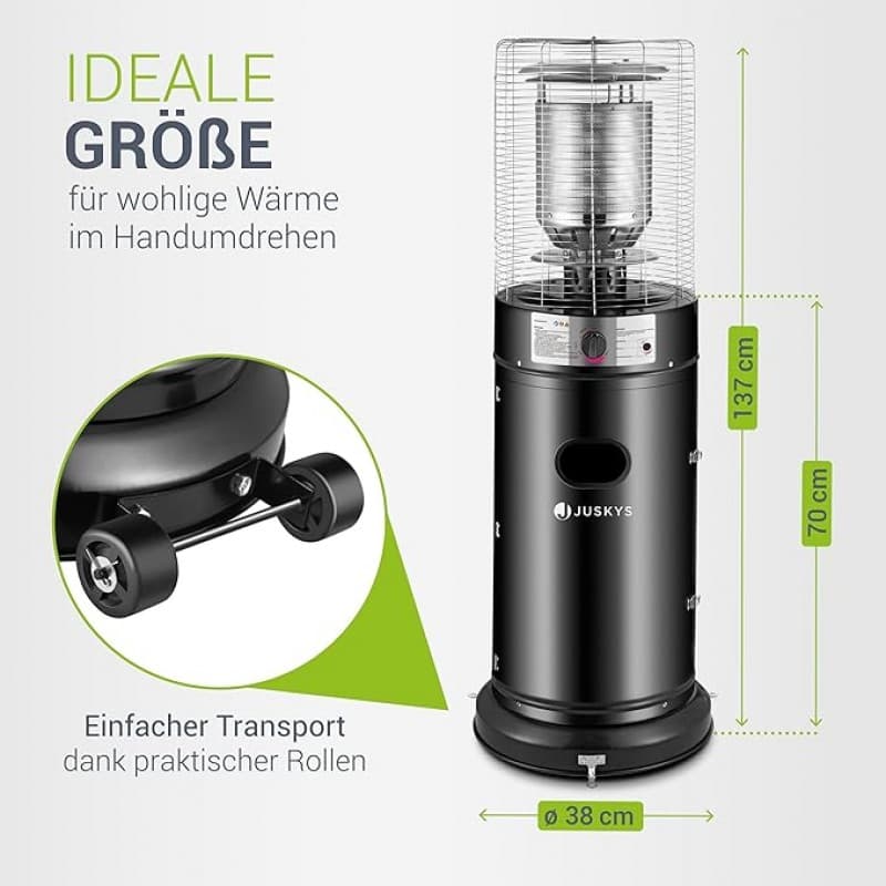 Outdoor-Heizstrahler 11 kW Gasbrenner Terrassenheizer Gasbetrieb für Terrasse Balkon und Garten – 3