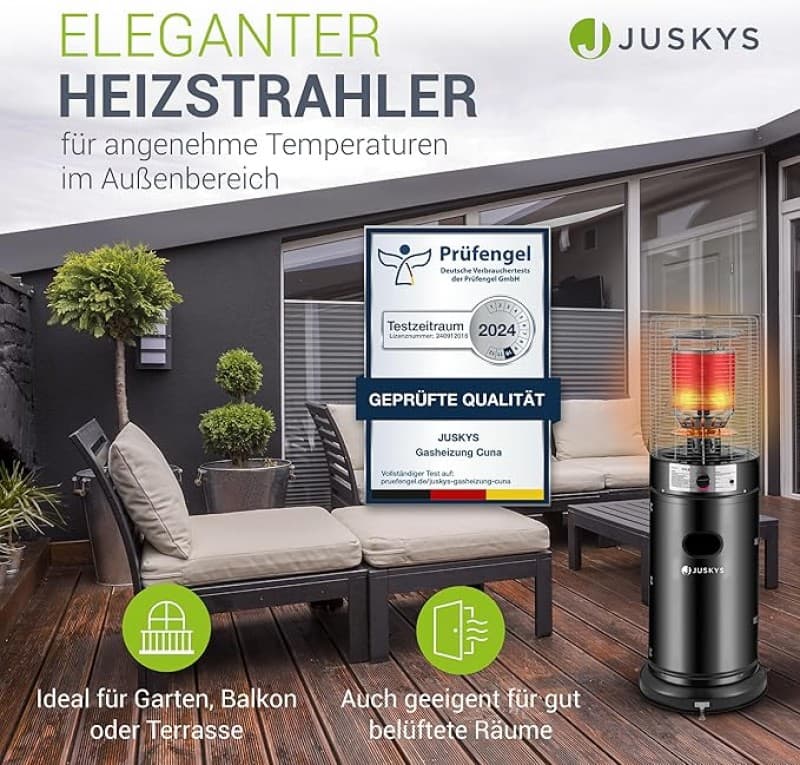 Outdoor-Heizstrahler 11 kW Gasbrenner Terrassenheizer Gasbetrieb für Terrasse Balkon und Garten – 4