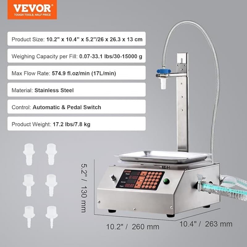 Abfüllmaschine 17 l/min Flüssigkeitsabfüllmaschine 30–15.000 g pro Abfüllung Flaschenabfüllmaschine – 3