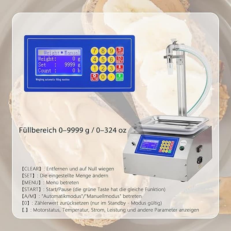 Pastenabfüllmaschine Abfüllmaschine Flaschenabfüllmaschine Flüssigkeitsabfüllmaschine 7 L/Min 1000g – 4