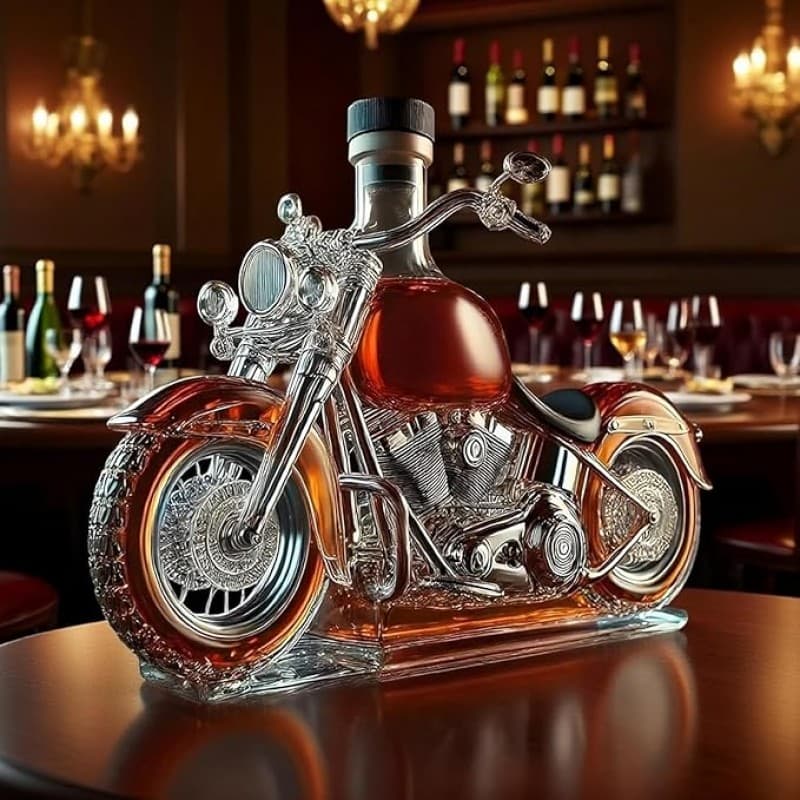 Motorrad-Whisky-Dekanter Whisky-Liebhaber Glasflasche lustige Trinkflasche Whisky Champagner Wodka