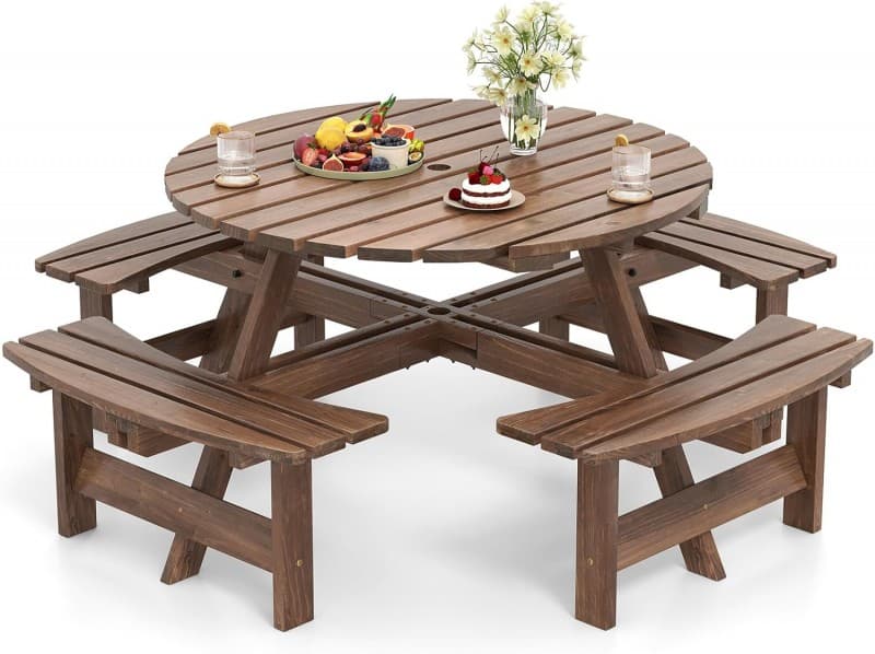 Picknicktisch-Set Gartentisch Campingtisch Gartenmöbel Bierzeltgarnitur Terrassenmöbel Sitzgruppe 8 – 2